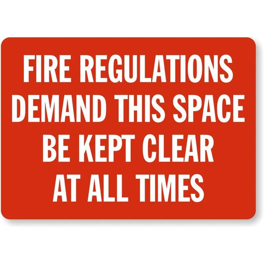 Clear Space Fire Emergency Aluminum Sign — product artwork