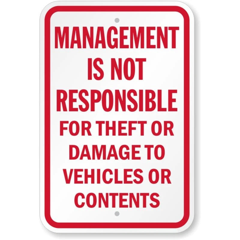 Manager Tow Away Aluminum Sign — product artwork