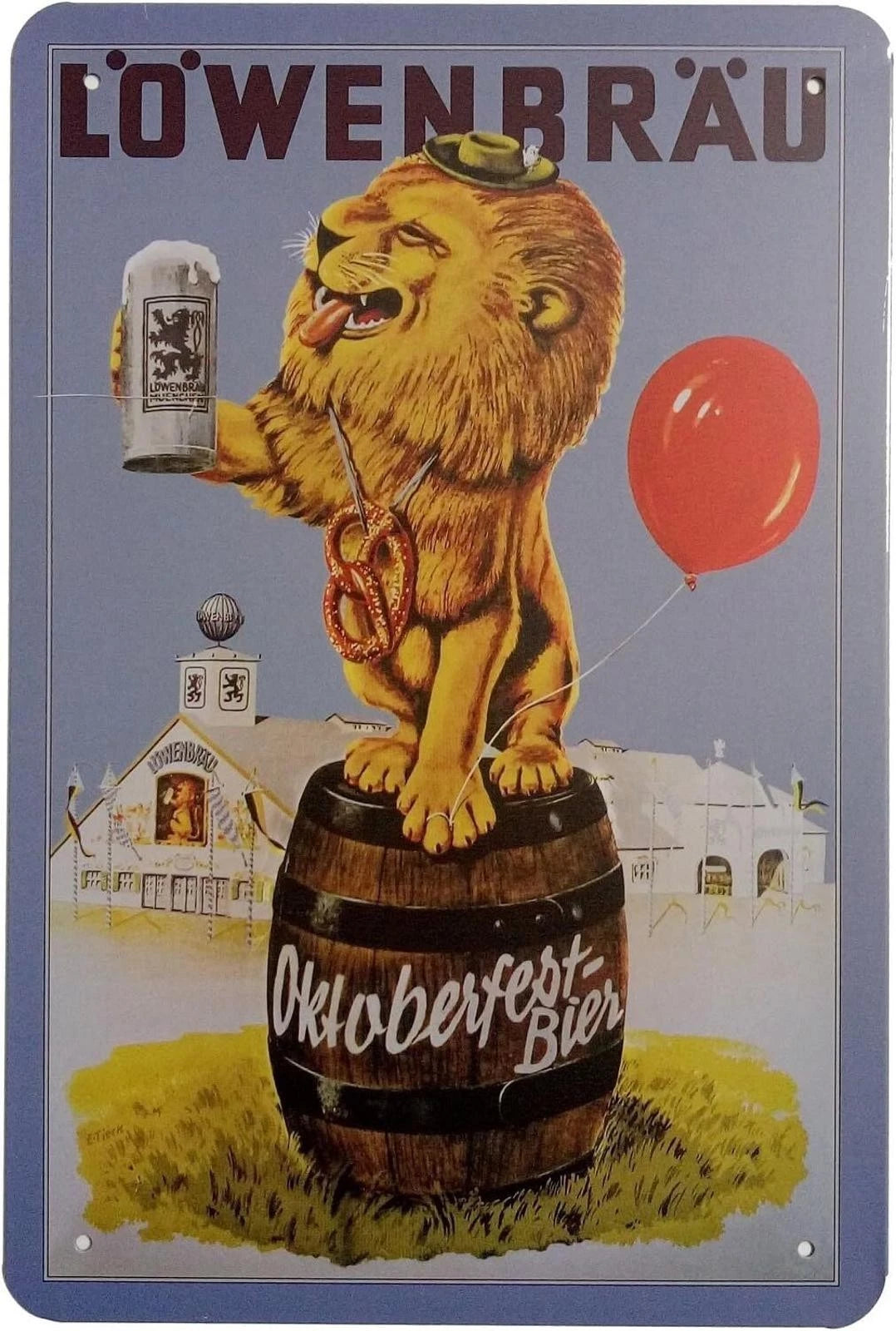 Lowenbrau Beer Retro Vintage Funny Aluminum Sign — product artwork