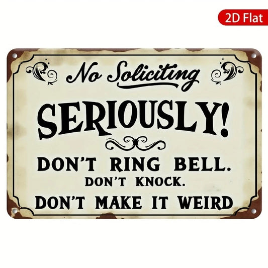 Vintage No Soliciting Funny Retro Decorative Aluminum Sign — product artwork