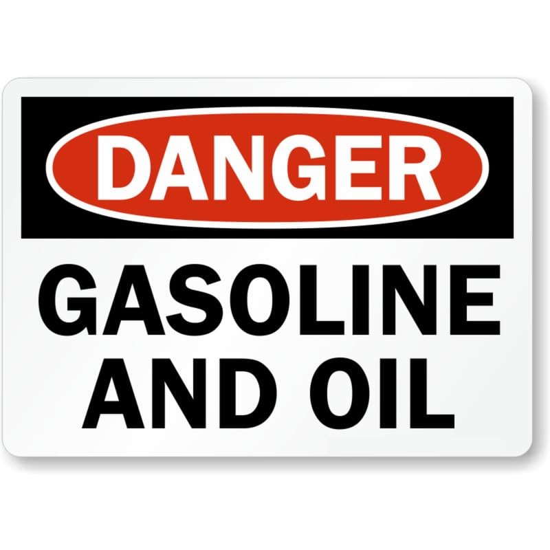 Gasoline Oil Danger Aluminum Sign — product artwork