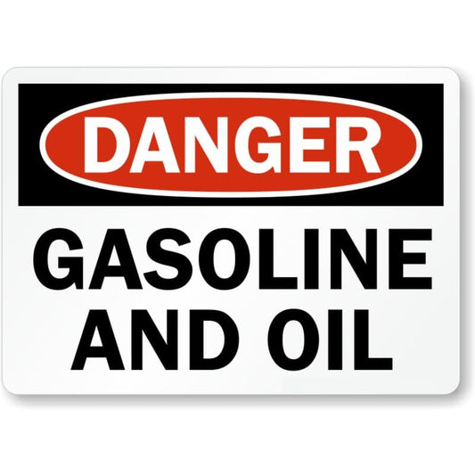Gasoline Oil Danger Aluminum Sign — product artwork