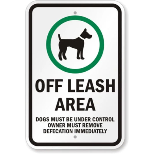 Off Leash Area Aluminum Sign — product artwork