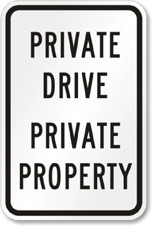 Private Drive Private Property Aluminum Sign — product artwork