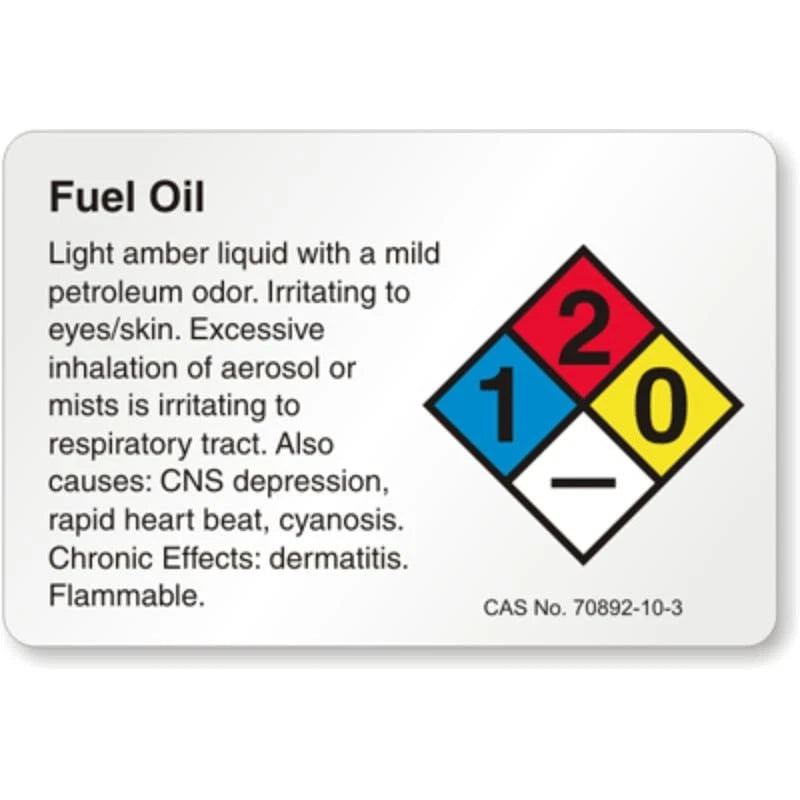 Fuel Oil Chemical Aluminum Sign — product artwork