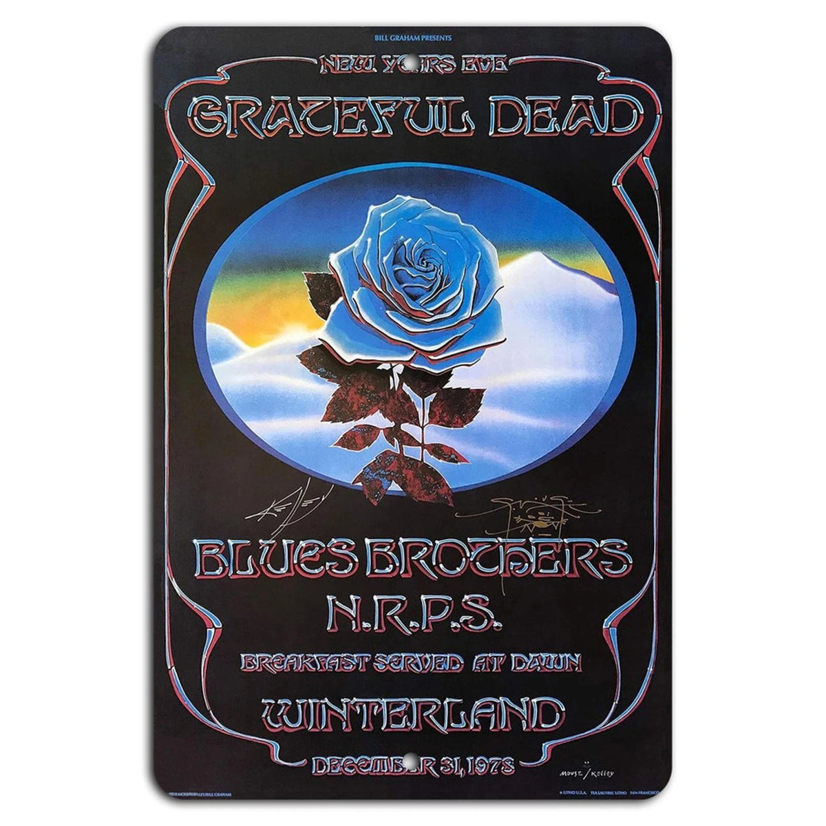 Groovy Nights Retro Decorative Aluminum Sign — product artwork
