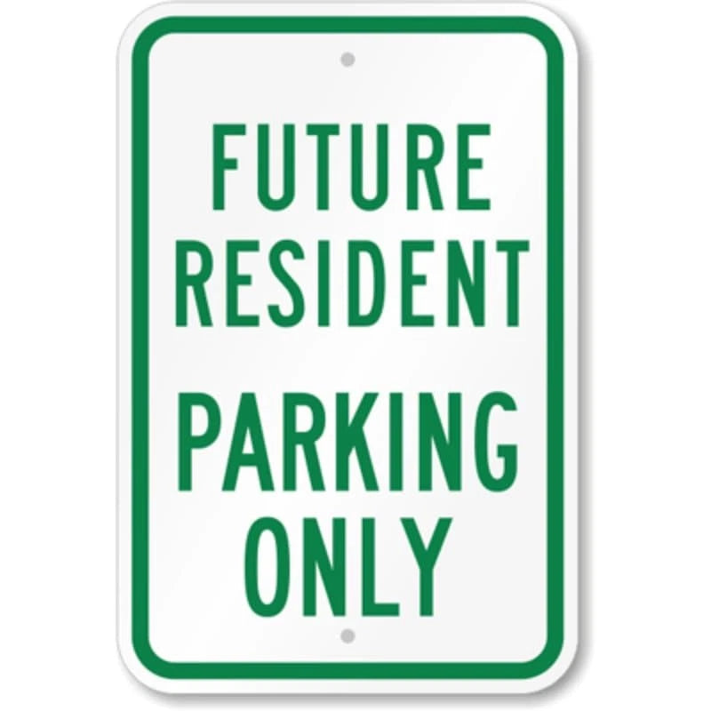 Future Resident Parking Aluminum Sign — product artwork