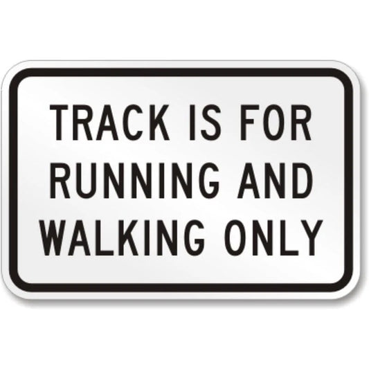 Running Walking Track Rule Aluminum Sign — product artwork
