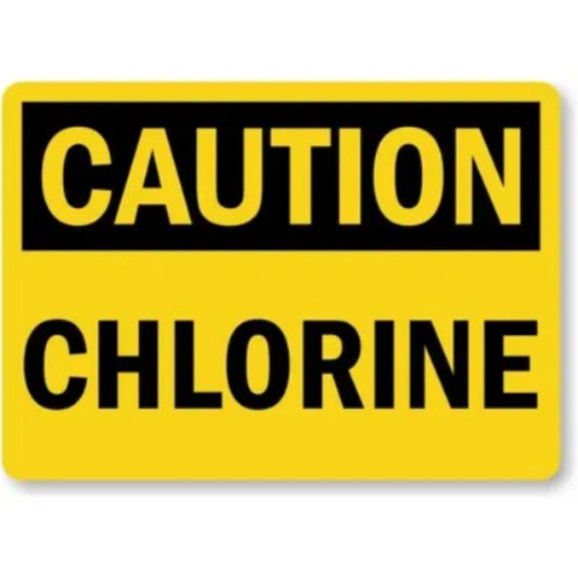 Chlorine Caution Safety Aluminum Sign — product artwork