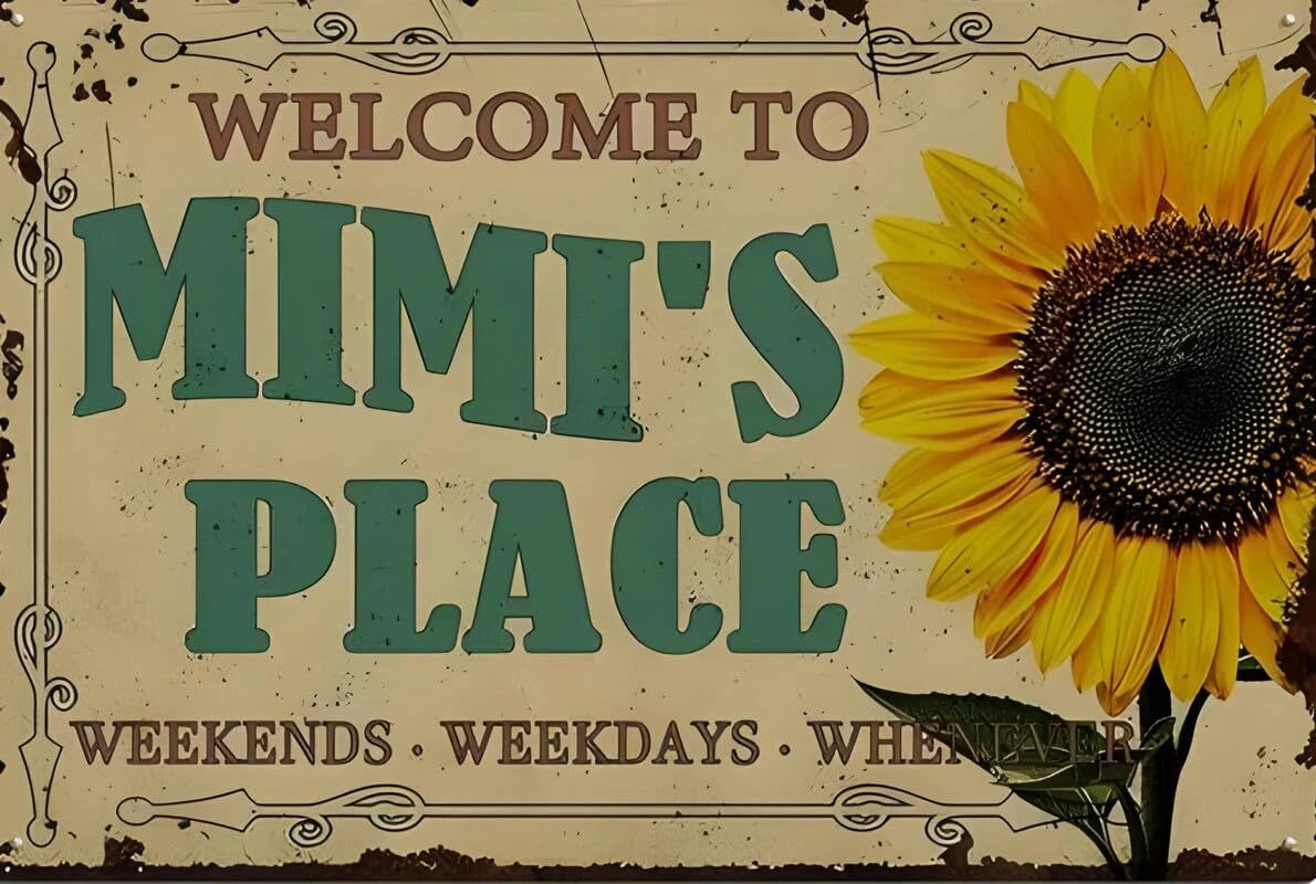 Welcome to Mimi's Place Funny Aluminum Sign — product artwork