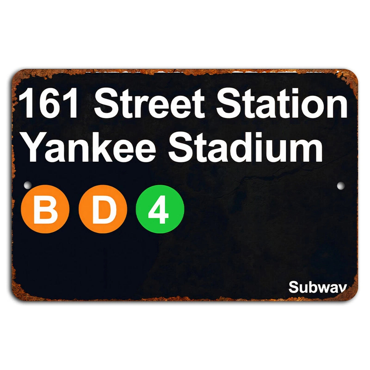 Yankee Stadium Subway Rustic Wall Art Vintage Sports Aluminum Sign — product artwork