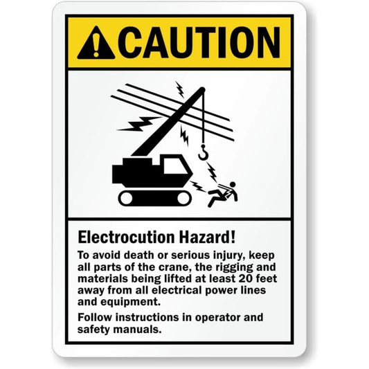 Electrocution Hazard Avoid Injury Aluminum Sign — product artwork