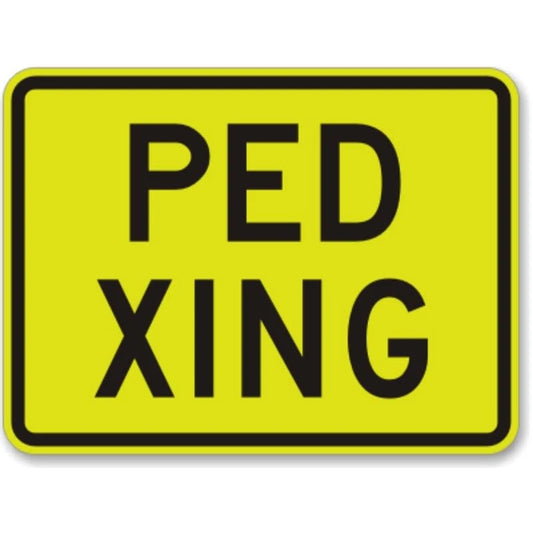 Ped Xing School Aluminum Sign — product artwork