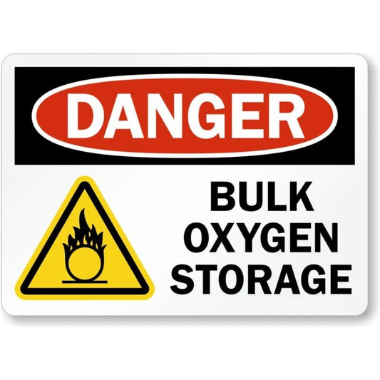 Bulk Oxygen Storage Danger Aluminum Sign — product artwork