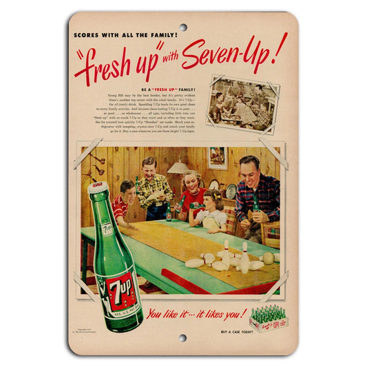 Vintage 7-Up Rustic Americana Aluminum Sign — product artwork