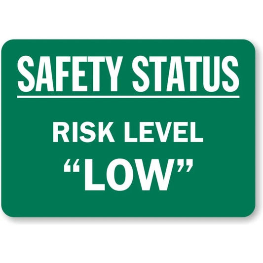 Safety Status Risk Low Aluminum Sign — product artwork