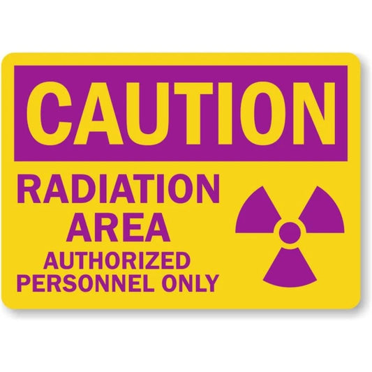 Caution Radiation Area Aluminum Sign — product artwork