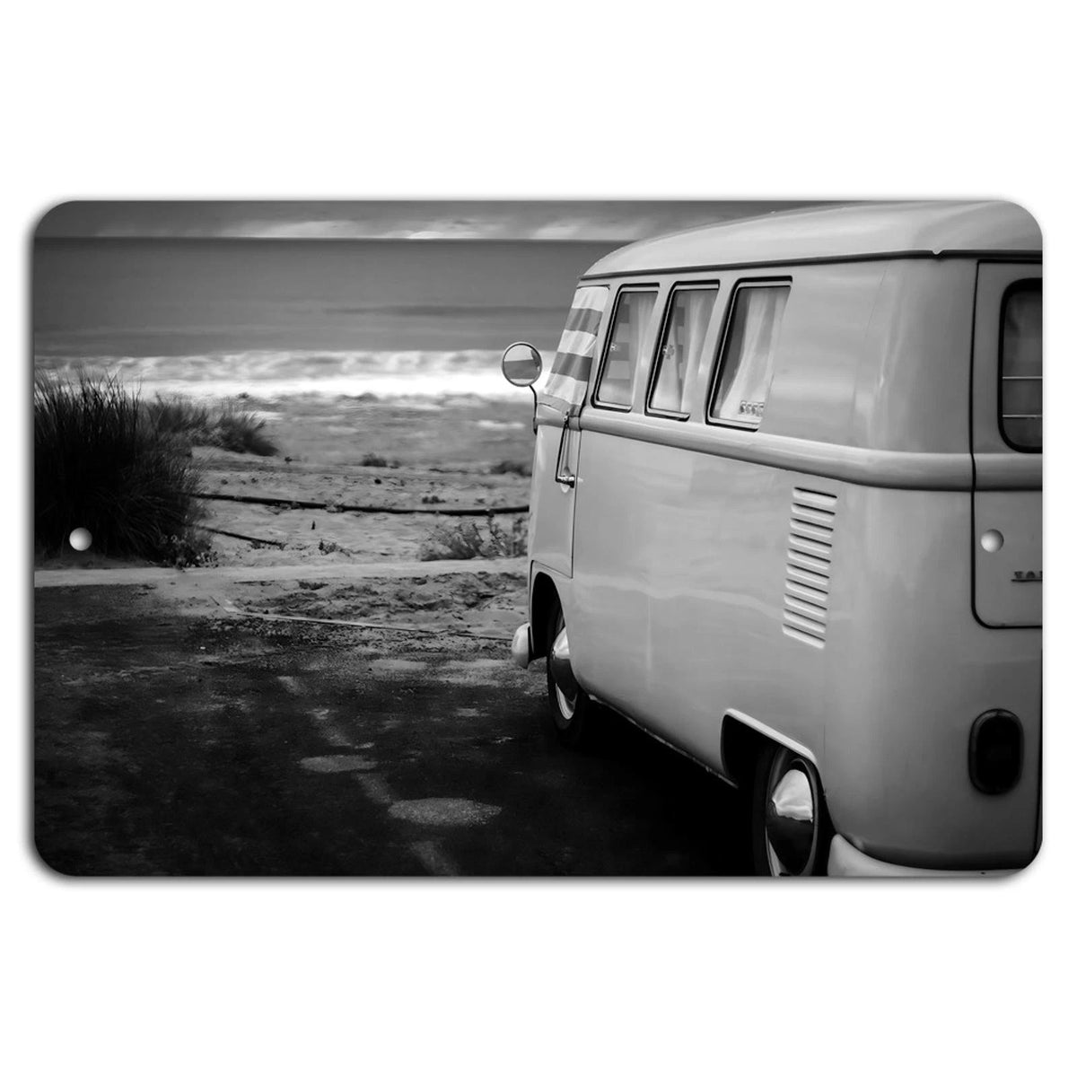 Vintage Coastal Retro Rustic Road Trip Aluminum Sign — product artwork