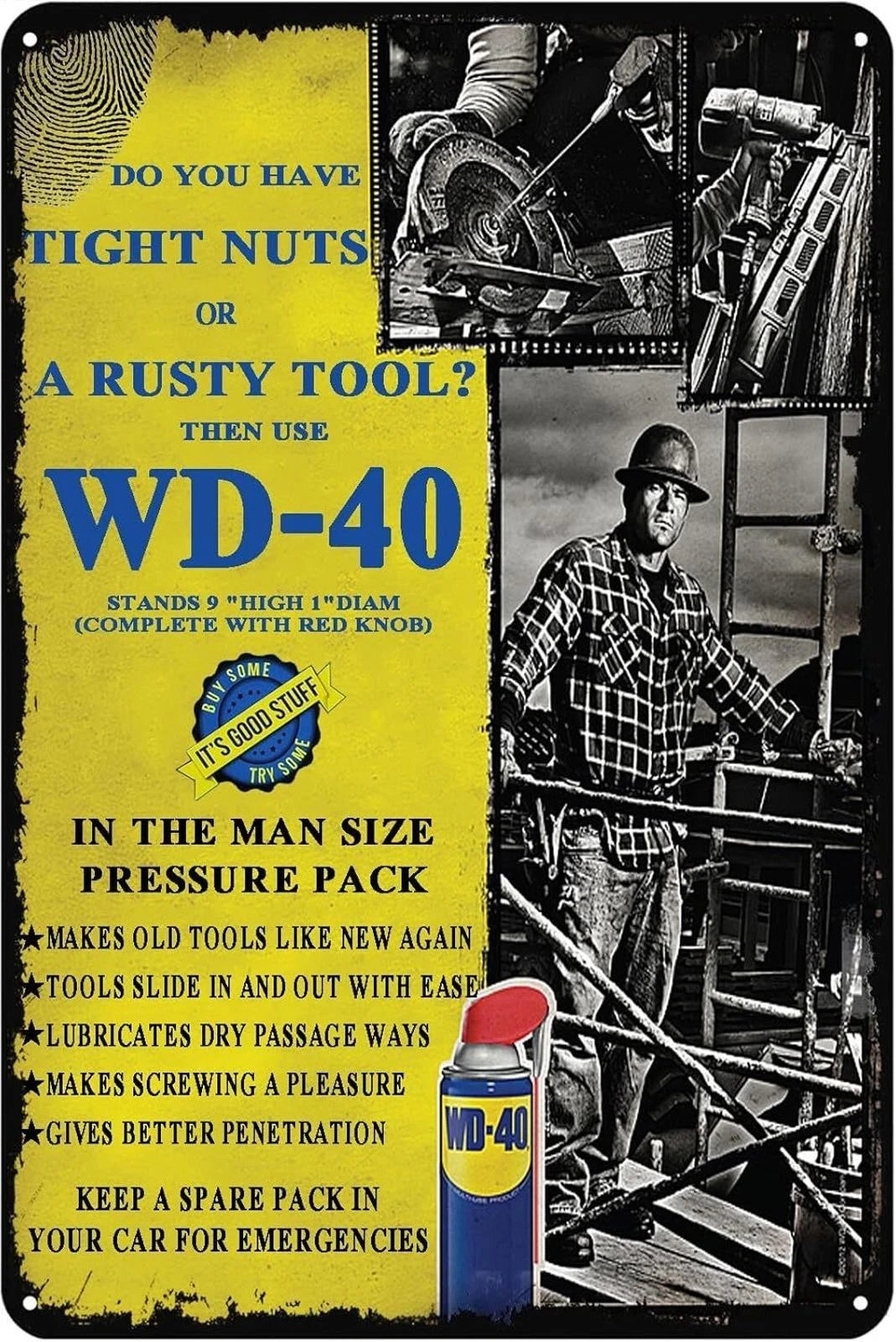 Vintage Funny for Man Cave Garage Aluminum Sign — product artwork