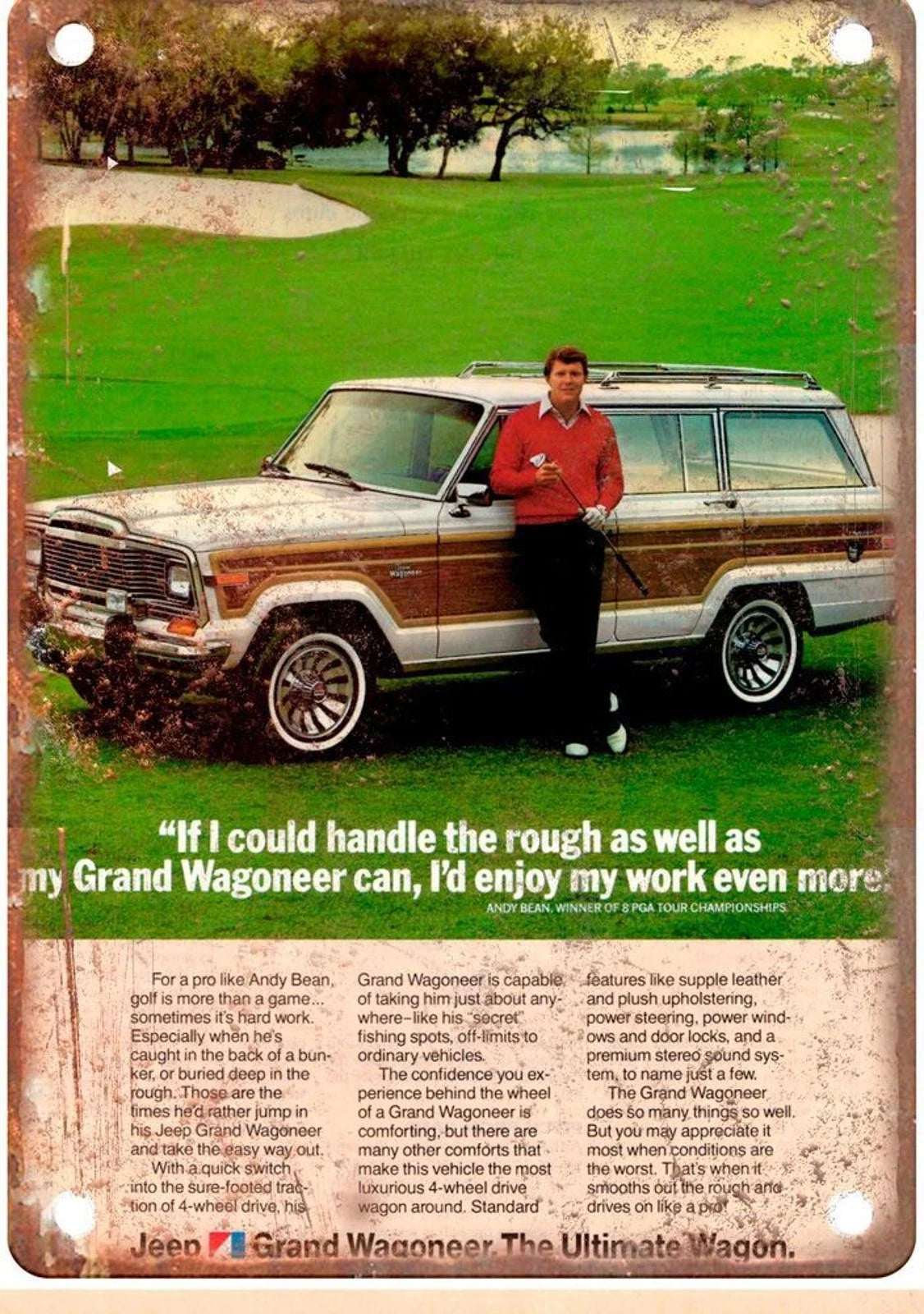 Jeep Grand Wagoneer Vintage 1984 Model Aluminum Sign — product artwork