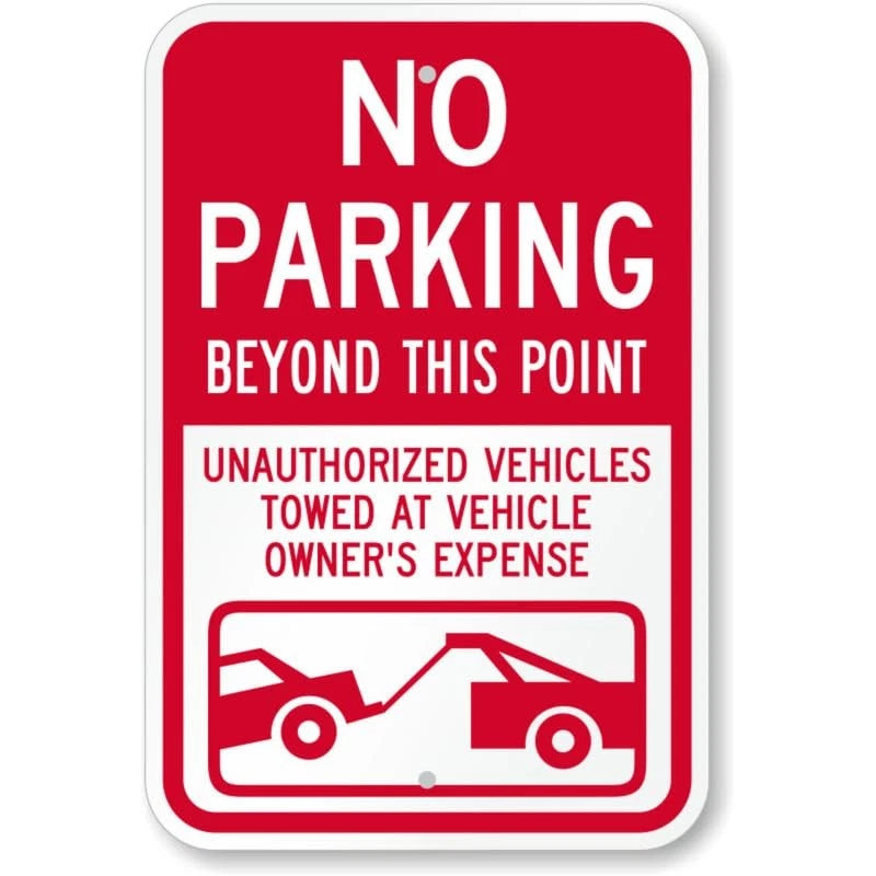 No Parking Beyond This Point Aluminum Sign — product artwork