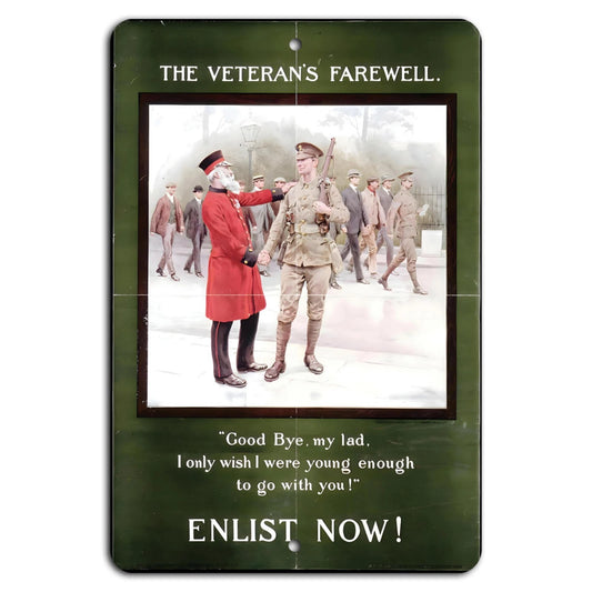 Veteran Farewell Military Patriotic Aluminum Sign — product artwork