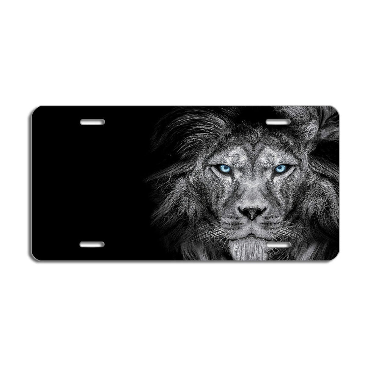 Lion Glowing Blue Eyes Decorative Aluminum Plate — product artwork