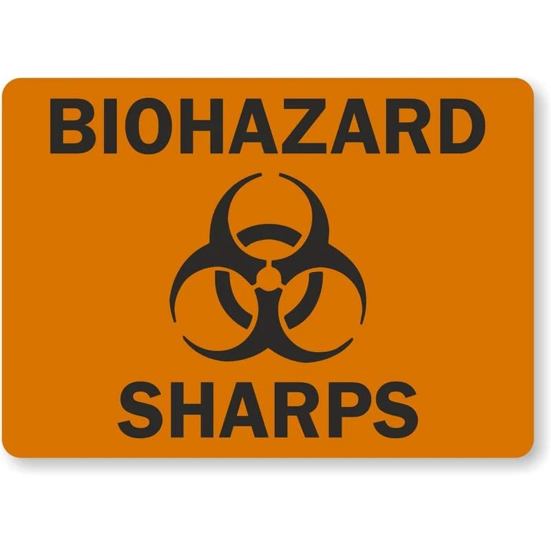 Biohazard Sharps Biohazard Aluminum Sign — product artwork