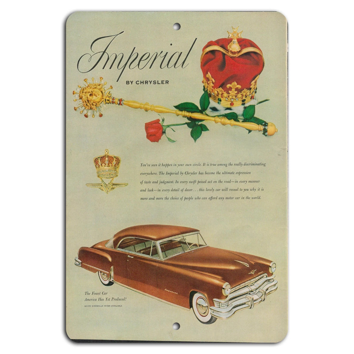 Chrysler Imperial Vintage Classic Car Aluminum Sign — product artwork