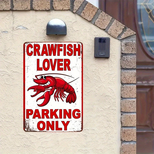 Iron Crawfish Funny Red Crawfish Aluminum Sign — product artwork