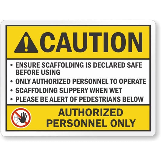 Scaffolding Must Be Declared Safe Before Use Sign — product artwork