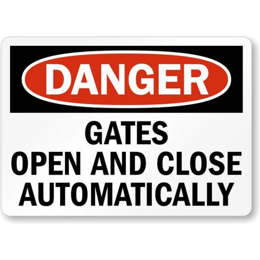 Automatic Gates Open Danger Aluminum Sign — product artwork