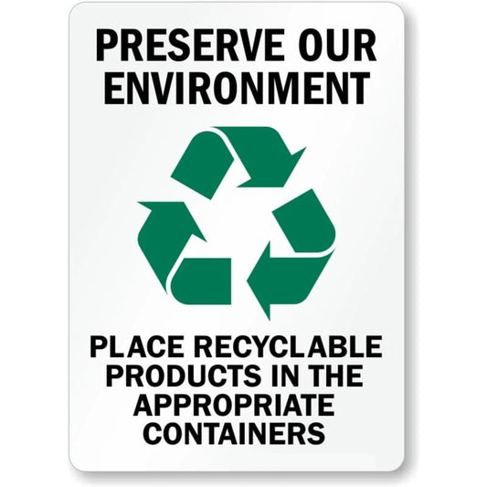 Recyclable Products Aluminum Sign — product artwork
