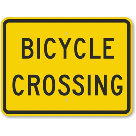 Bicycle Crossing Aluminum Sign — product artwork
