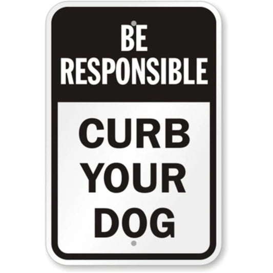 Curb Your Dog Aluminum Sign — product artwork