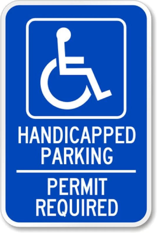 Handicapped Parking Permit Required Aluminum Sign — product artwork