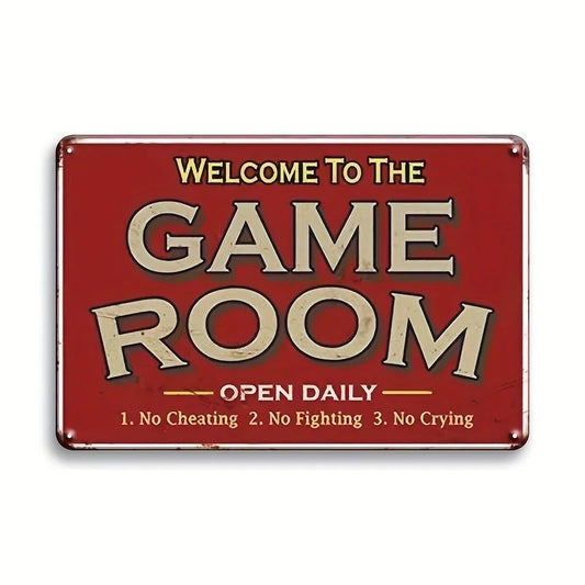 Vintage Game Retro Arcade Aluminum Sign — product artwork