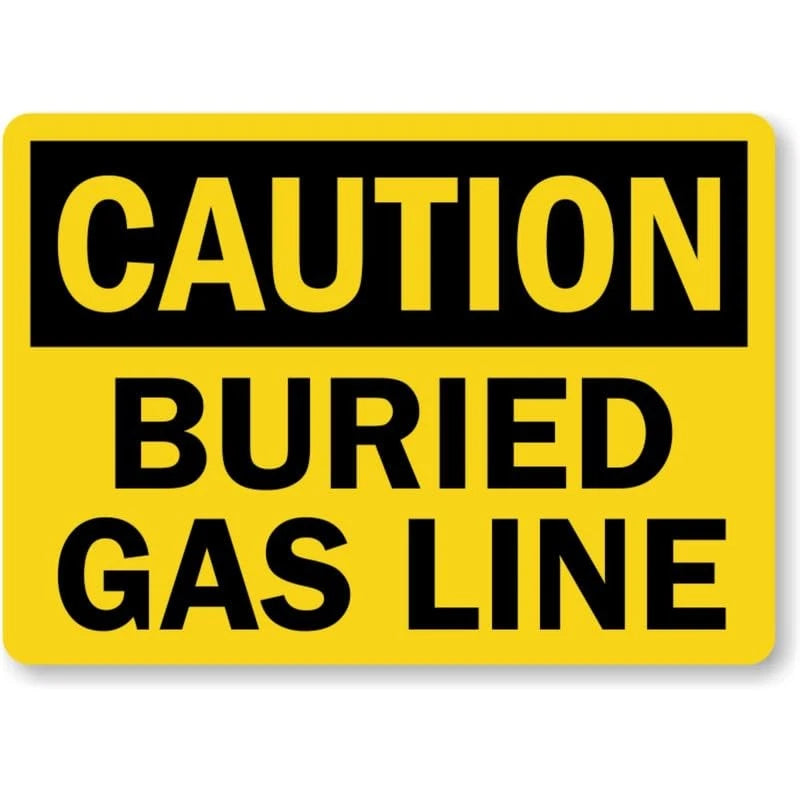 Buried Gas Line Caution Aluminum Sign — product artwork