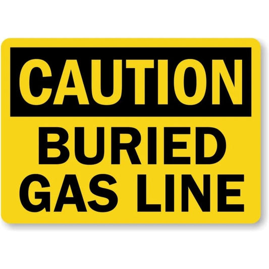 Buried Gas Line Caution Aluminum Sign — product artwork
