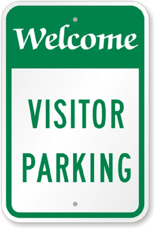 Welcome Visitor Parking Aluminum Sign — product artwork