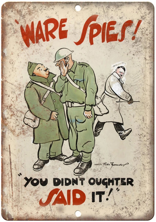 World War II World War Ware Spies Military Poster Hitler Aluminum Sign — product artwork