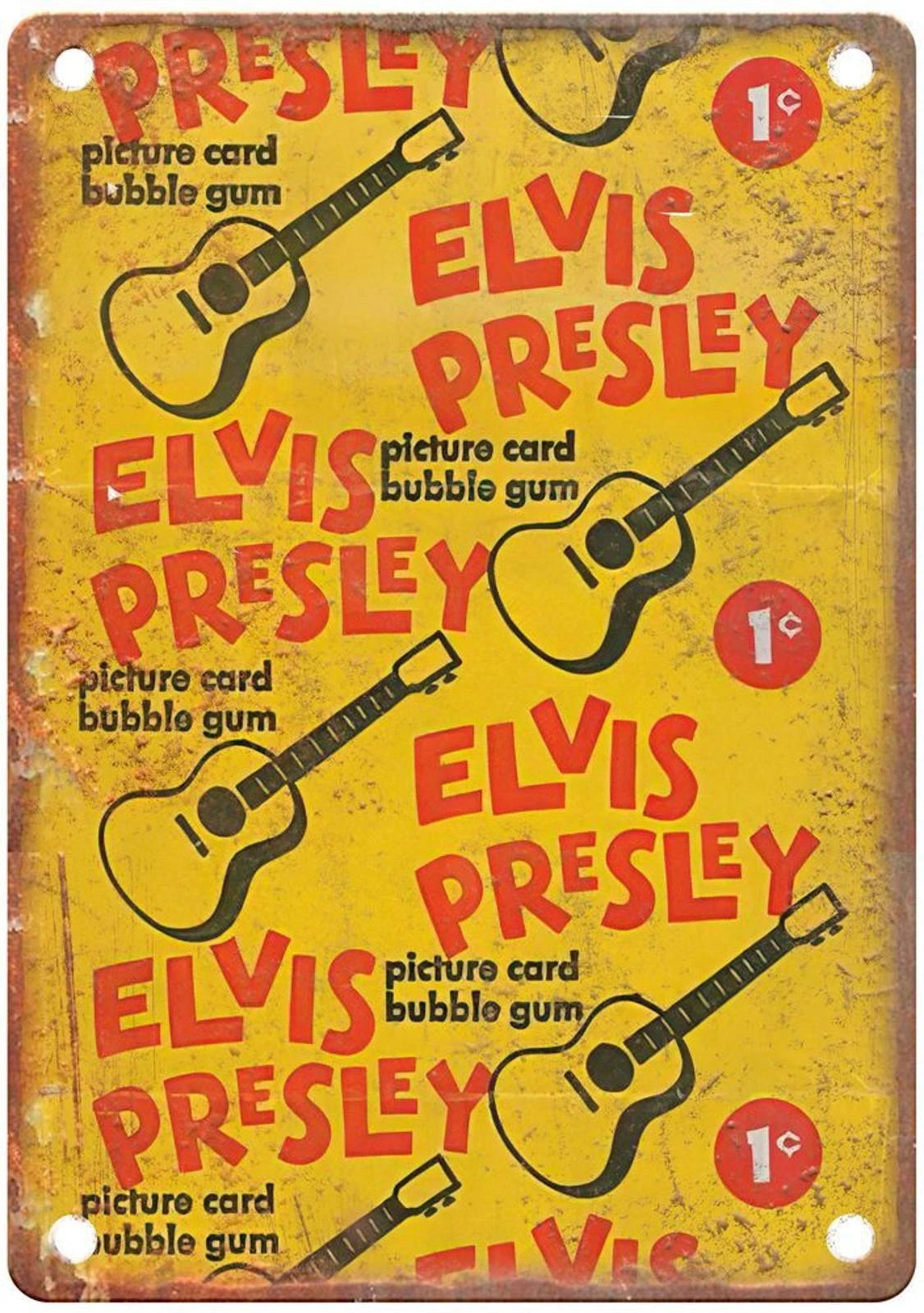 Elvis Presley Picture Card Bubble Gum Aluminum Sign — product artwork