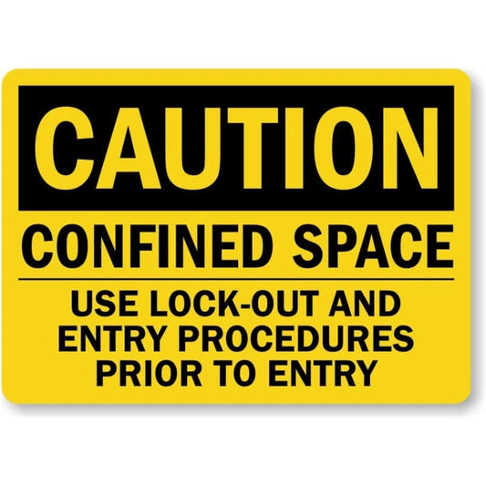 Confined Space Use Caution Aluminum Sign — product artwork