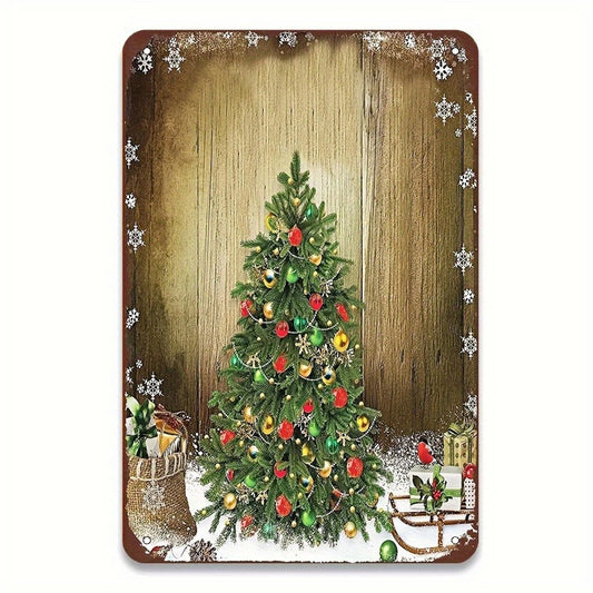 Christmas Tree Wall Art Funny Holiday Aluminum Sign — product artwork