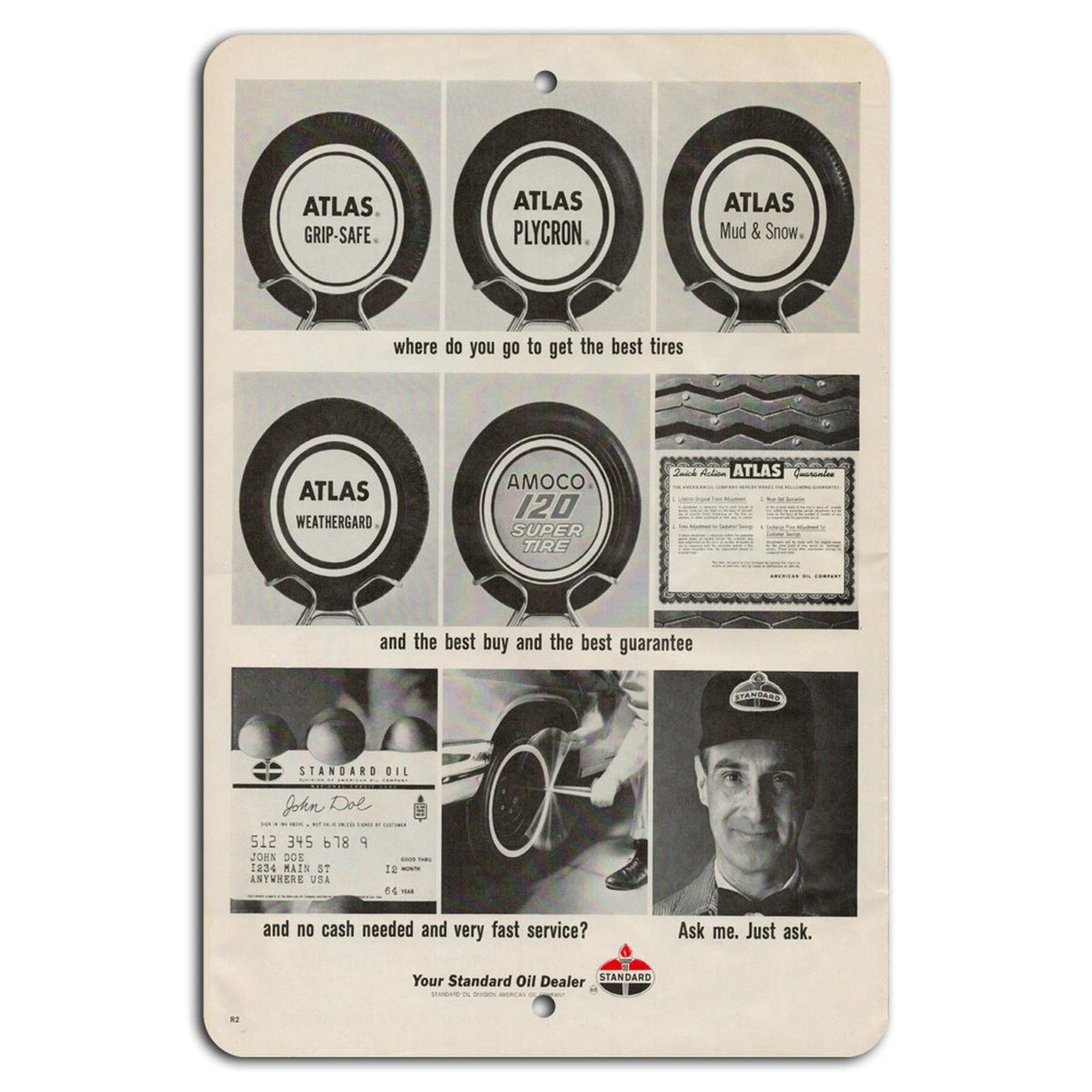Atlas Tires Vintage Garage Collectible Aluminum Sign — product artwork