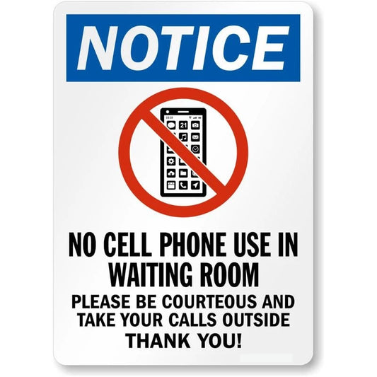 No Cell Phones Yard Aluminum Sign — product artwork