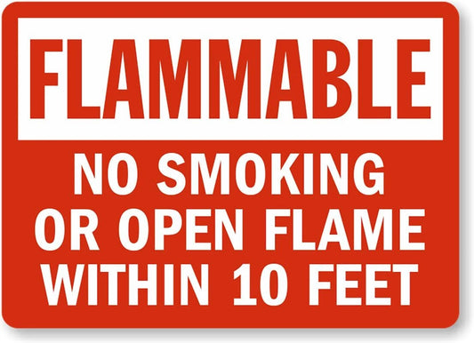 Flammable Warning Aluminum Sign — product artwork