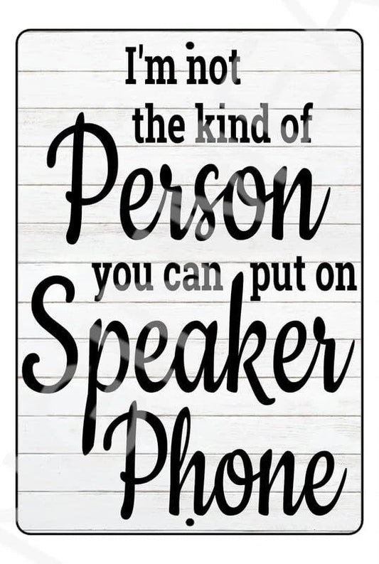 Funny Speaker Phone Wall Aluminum Sign — product artwork