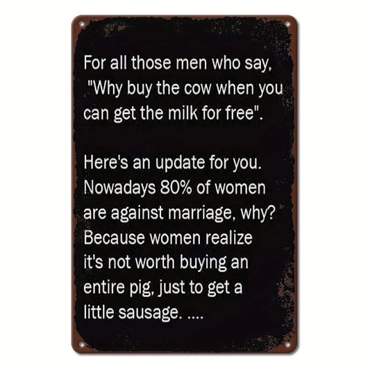 Funny Marriage Vintage Americana Farmhouse Aluminum Sign — product artwork