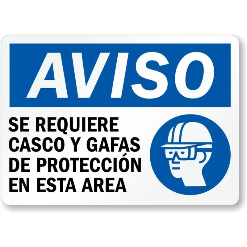 Spanish Goggles Helmet Aluminum Sign — product artwork